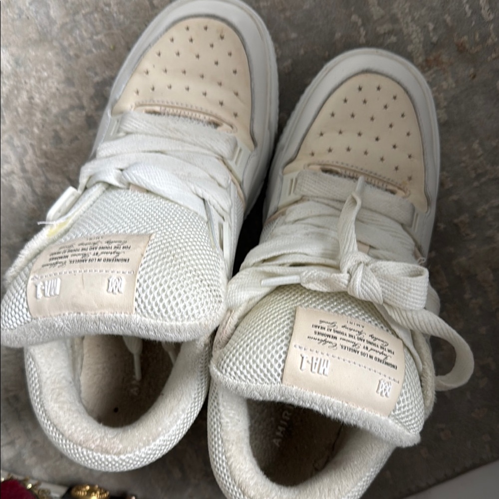 AMIRI Cream and White Sneakers
